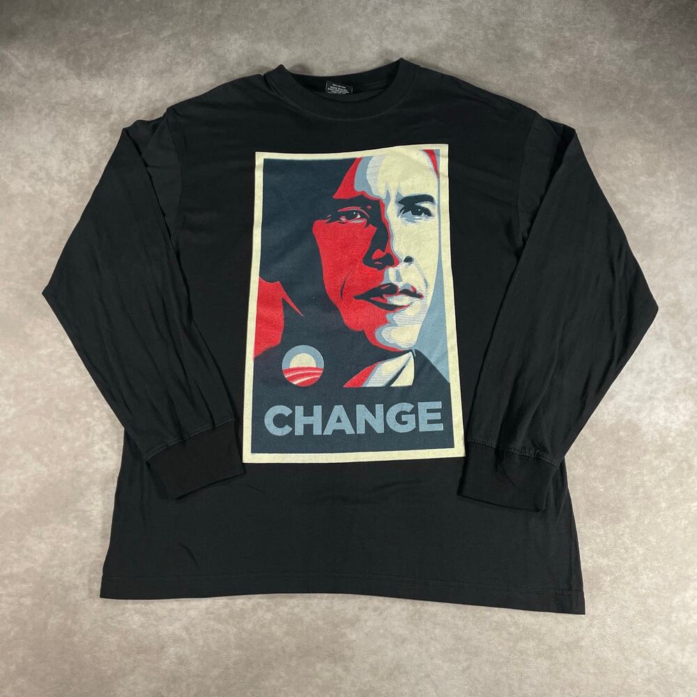 2008 Barack Obama Change Campaign Long Sleeve T-shirt XL